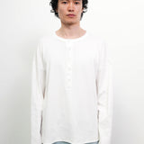 White Extended Placket Henley
