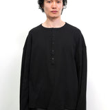 Black Extended Placket Henley