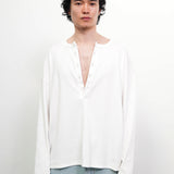 White Extended Placket Henley