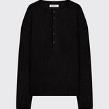 Black Seersucker Henley