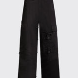 Black Nylon Reconstructed Cargos