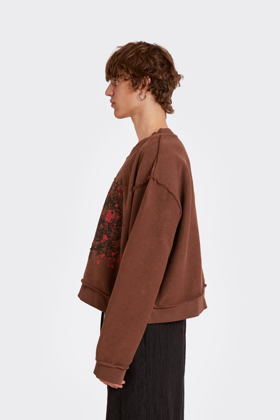 Reversible Thousand Flowers Cropped Sweatshirt