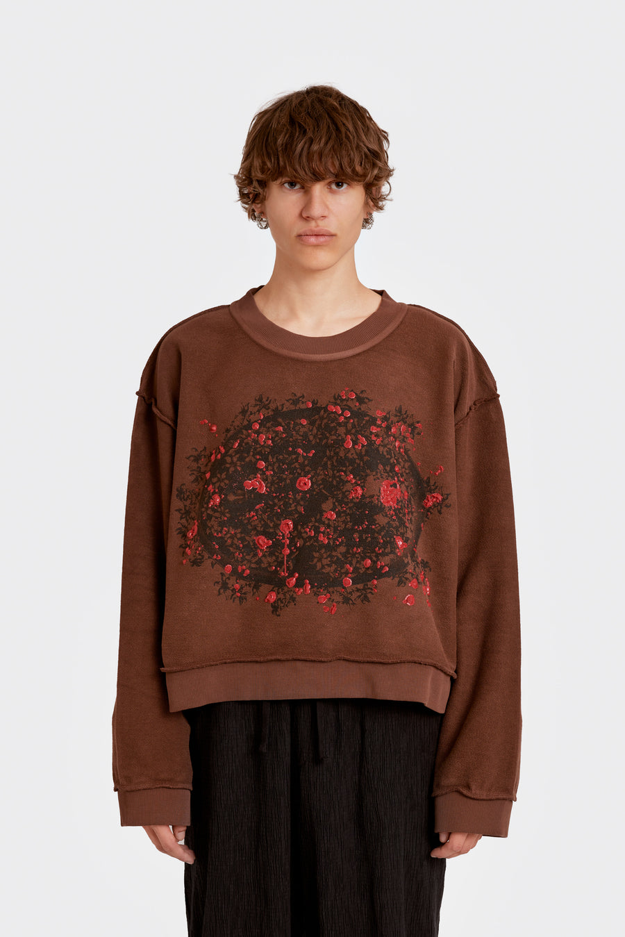 Reversible Thousand Flowers Cropped Sweatshirt