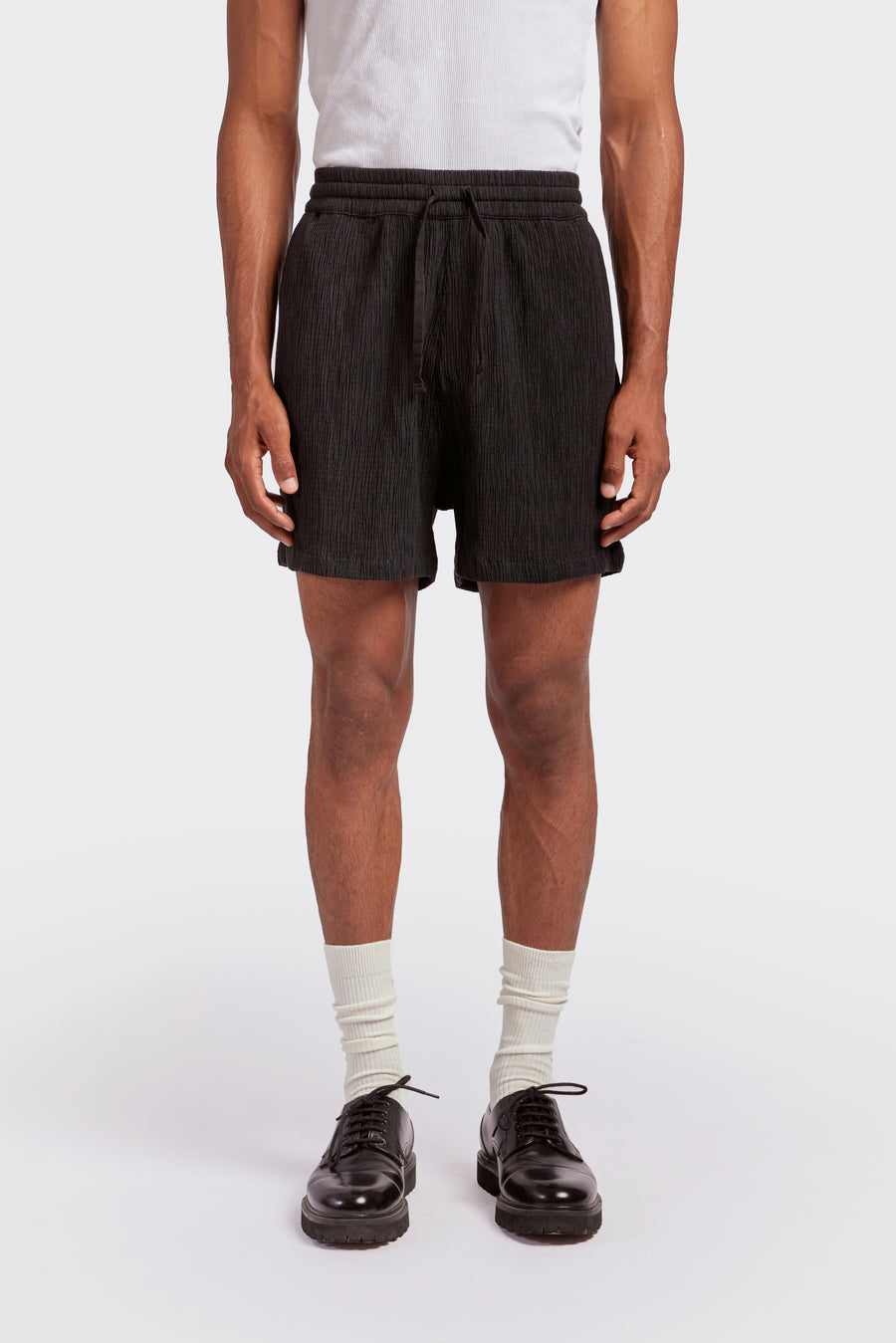 Black Crinkled Shorts