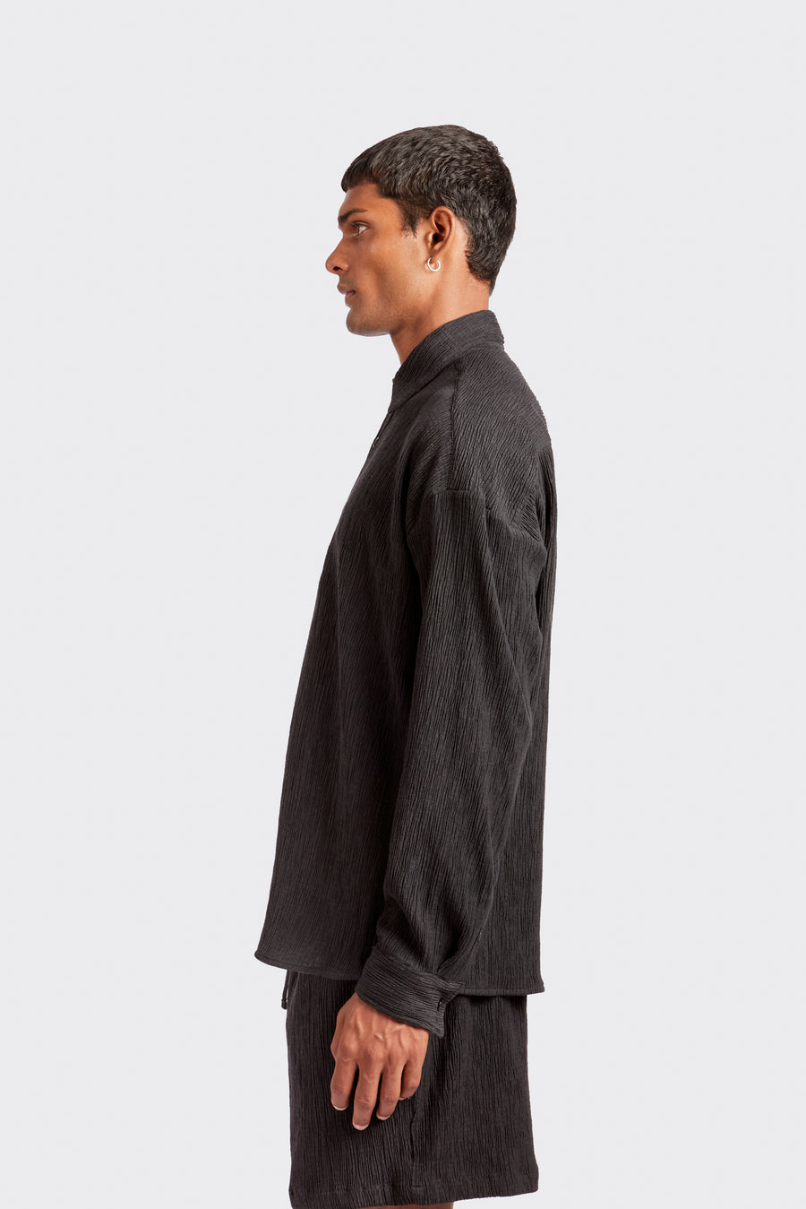 Black Crinkled Shirt