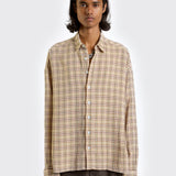 Brown Tiled Long Sleeve Shirt