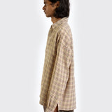 Brown Tiled Long Sleeve Shirt