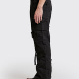 Black Nylon Reconstructed Cargos