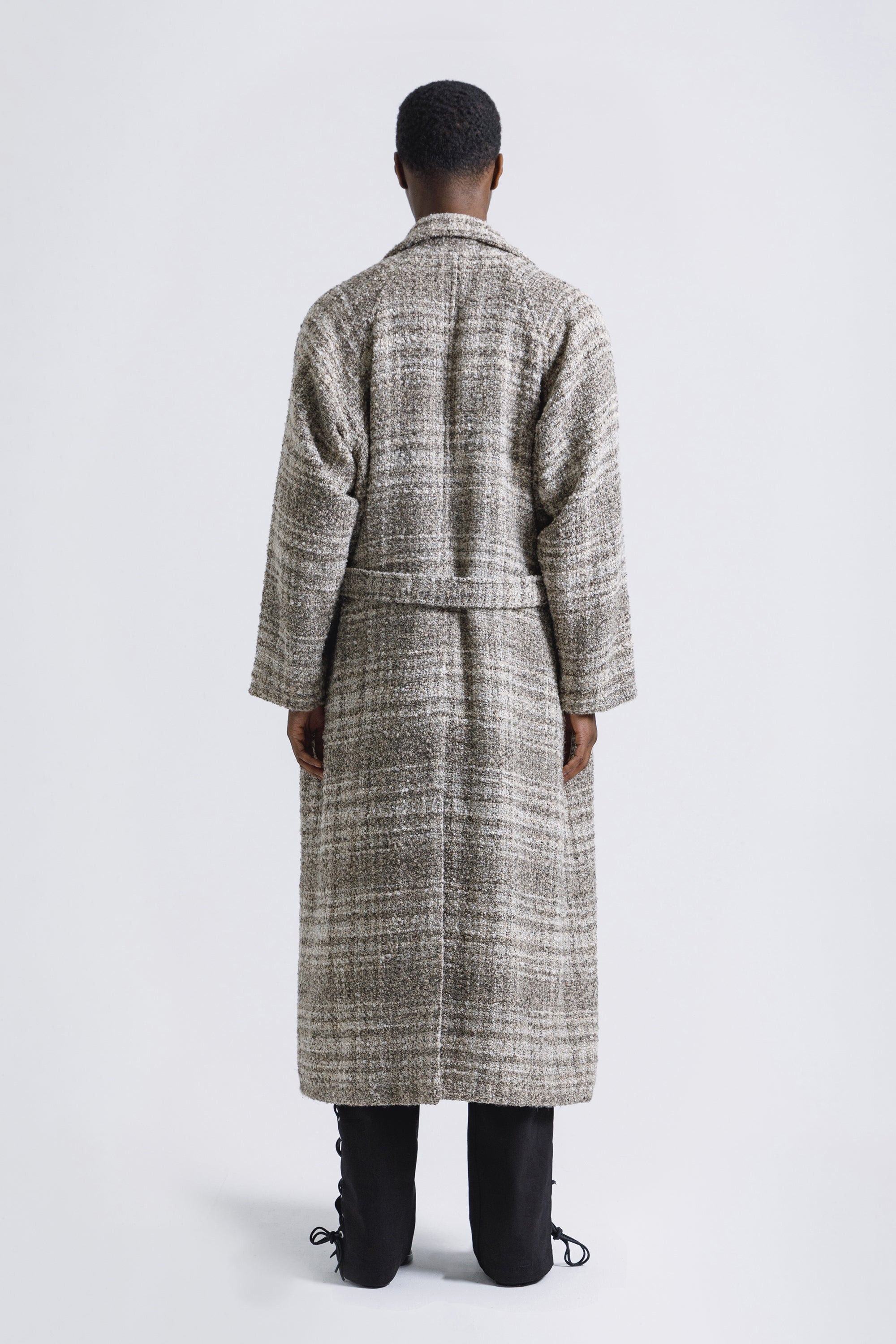 Grey Long Belted Overcoat – SANGIEV